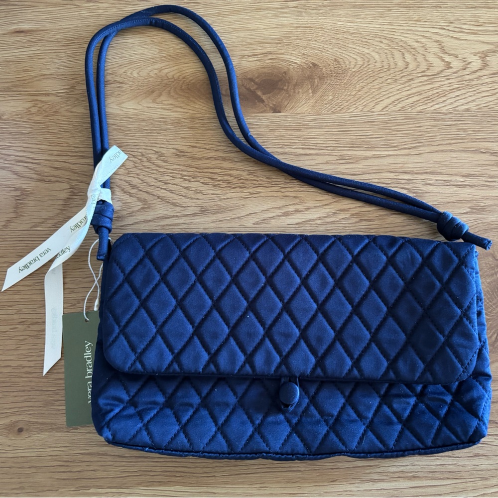 NWT Vera Bradley Navy Quilted Shoulder Bag